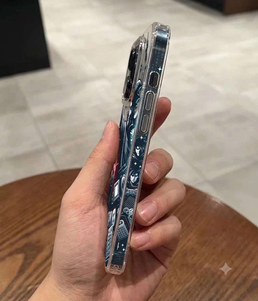 Custom Gaming Illustration Clear Phone Case - Image 3