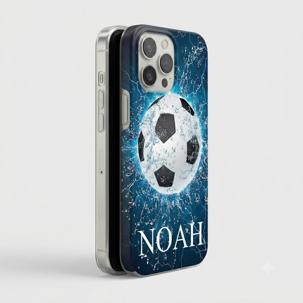 Custom Personalized Football Water Splash Name Phone Case - Image 3